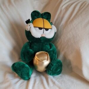 Vintage St. Patrick's Day Garfield Plush Toy, EUC!